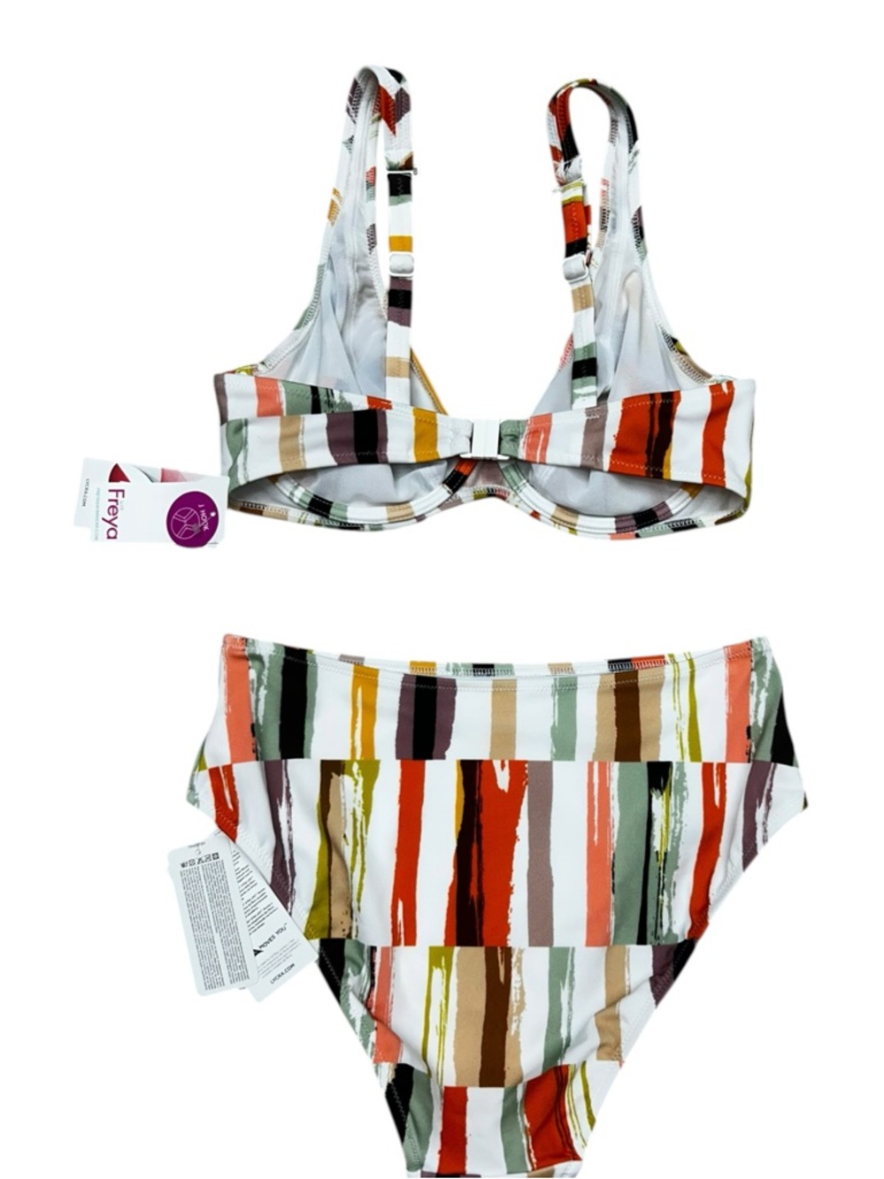 Freya Shell Island Bikini High Waist Full Bust Top, Medium, NWT, White Orange - Picture 4 of 16